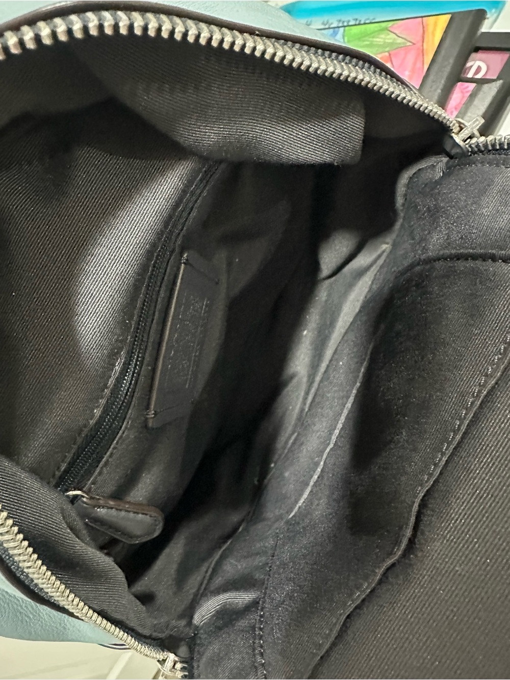 Coach Mini Charlie Backpack, Navy with Light Blue Star Print - Picture 4 of 4